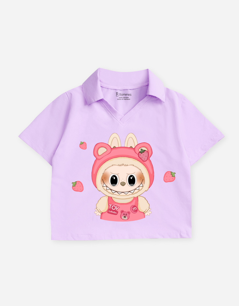 Áo croptop có cổ bé gái Labubu