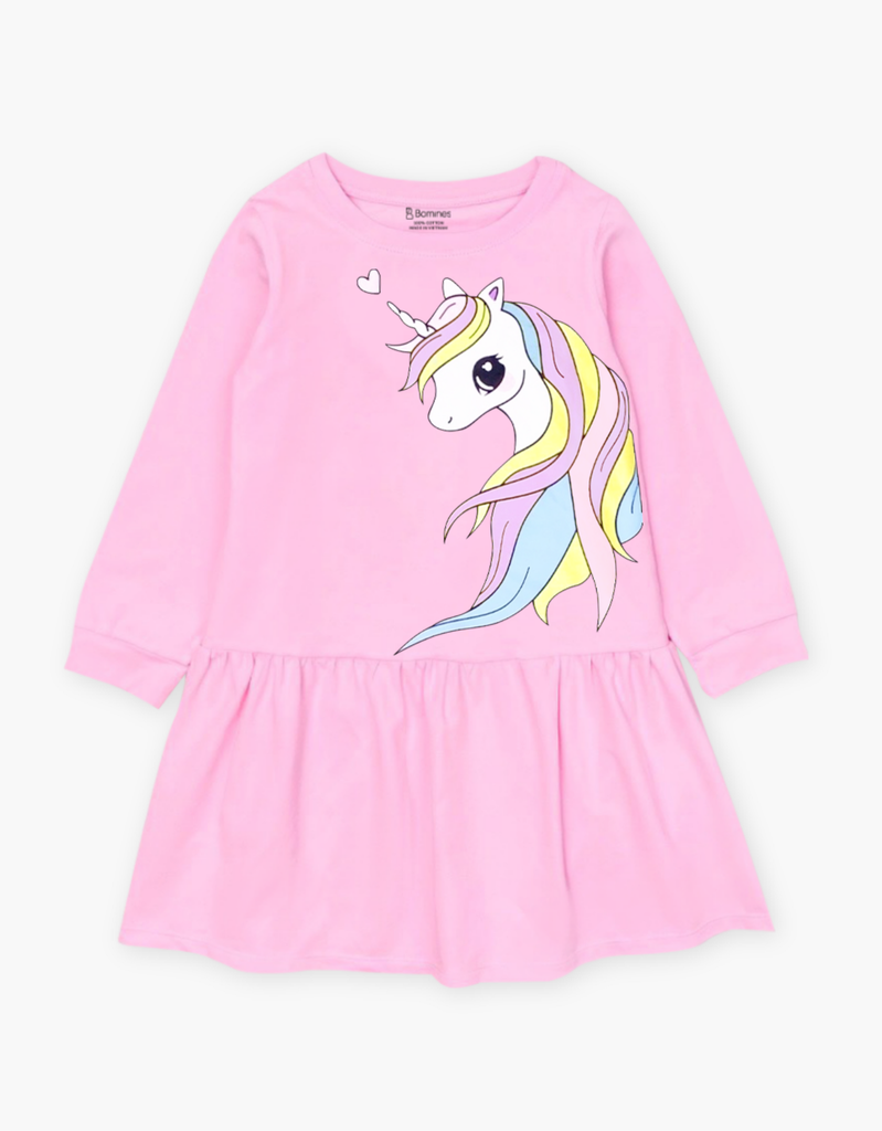 Váy bé gái mùa thu tay dài Kỳ Lân Unicorn