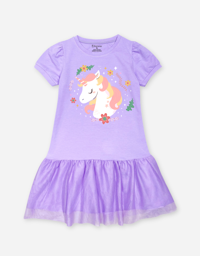 Váy bé gái tay ngắn Kỳ Lân Unicorn