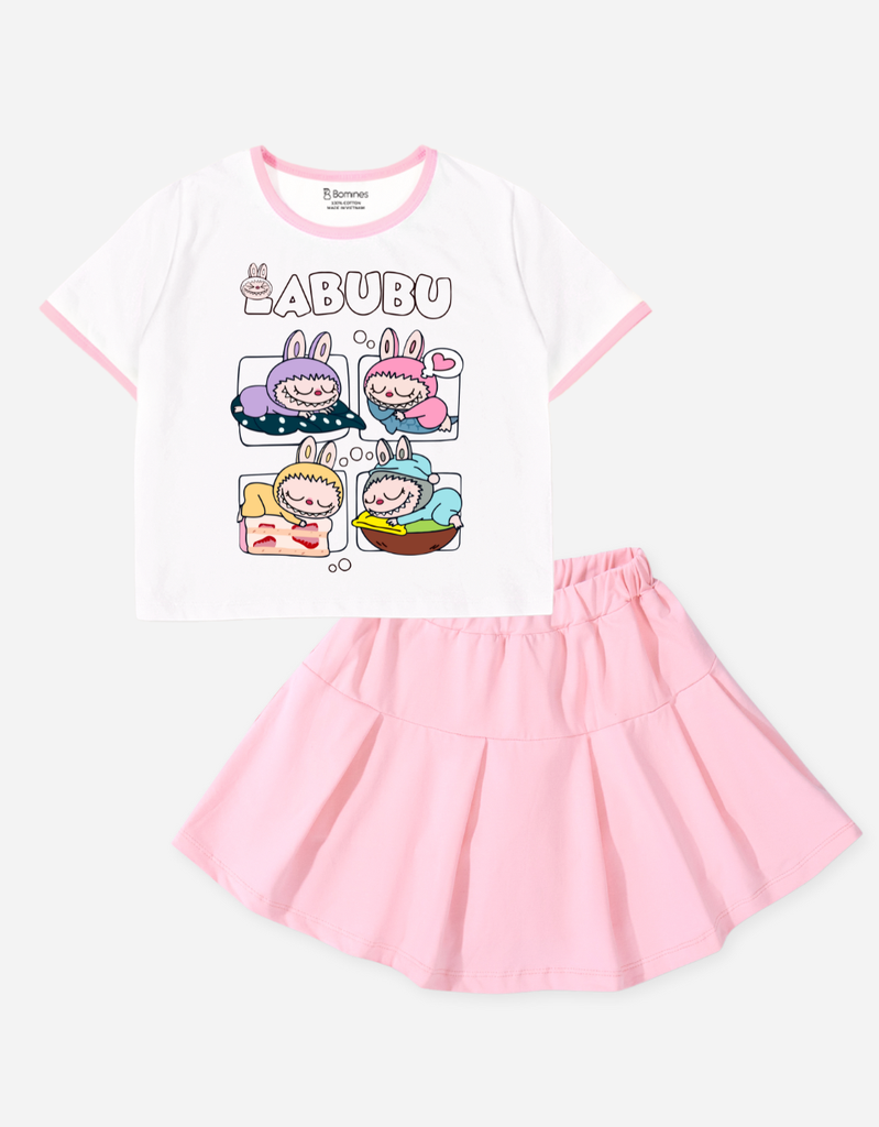 Set chân váy bé gái Labubu