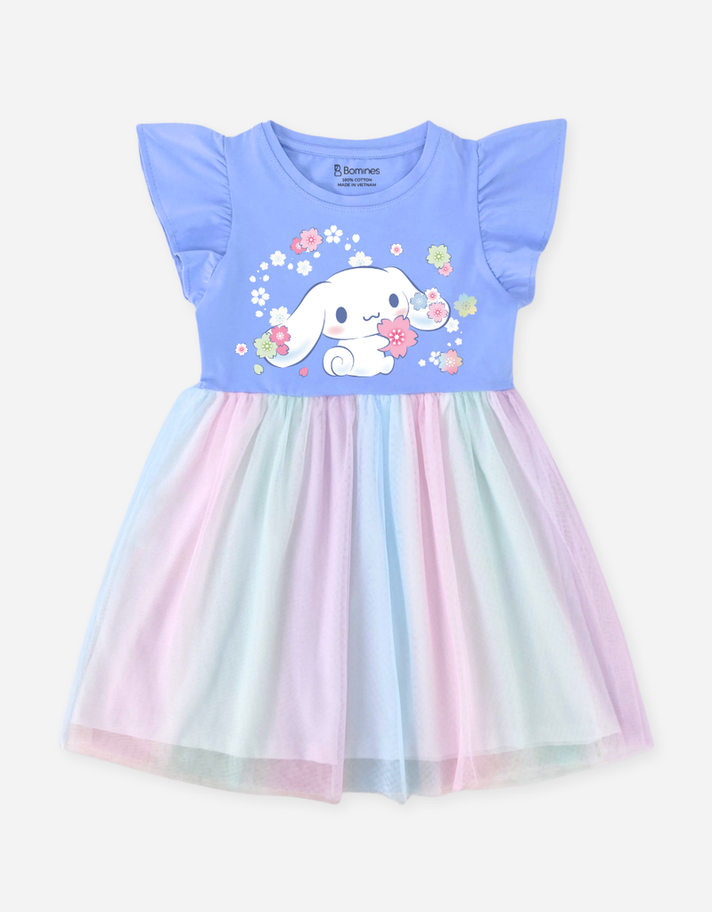 Váy bé gái Bomines, Đầm phối lưới cầu vồng Sanrio
