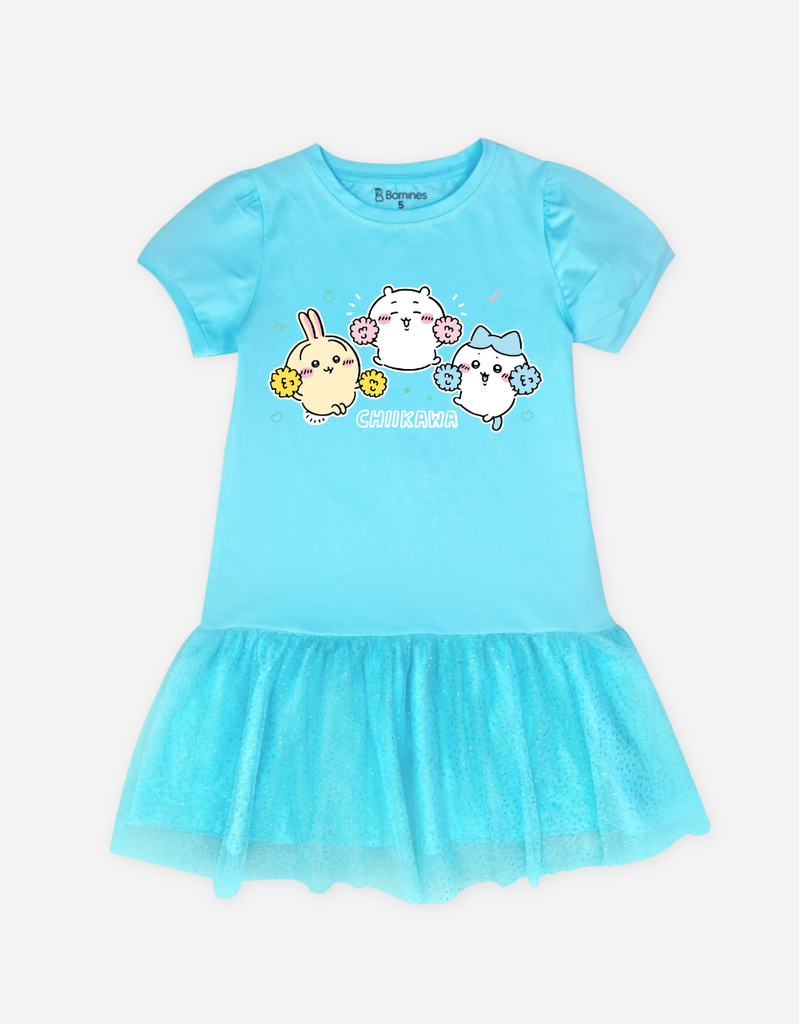 Váy bé gái phối lưới Chiikawa Bomines