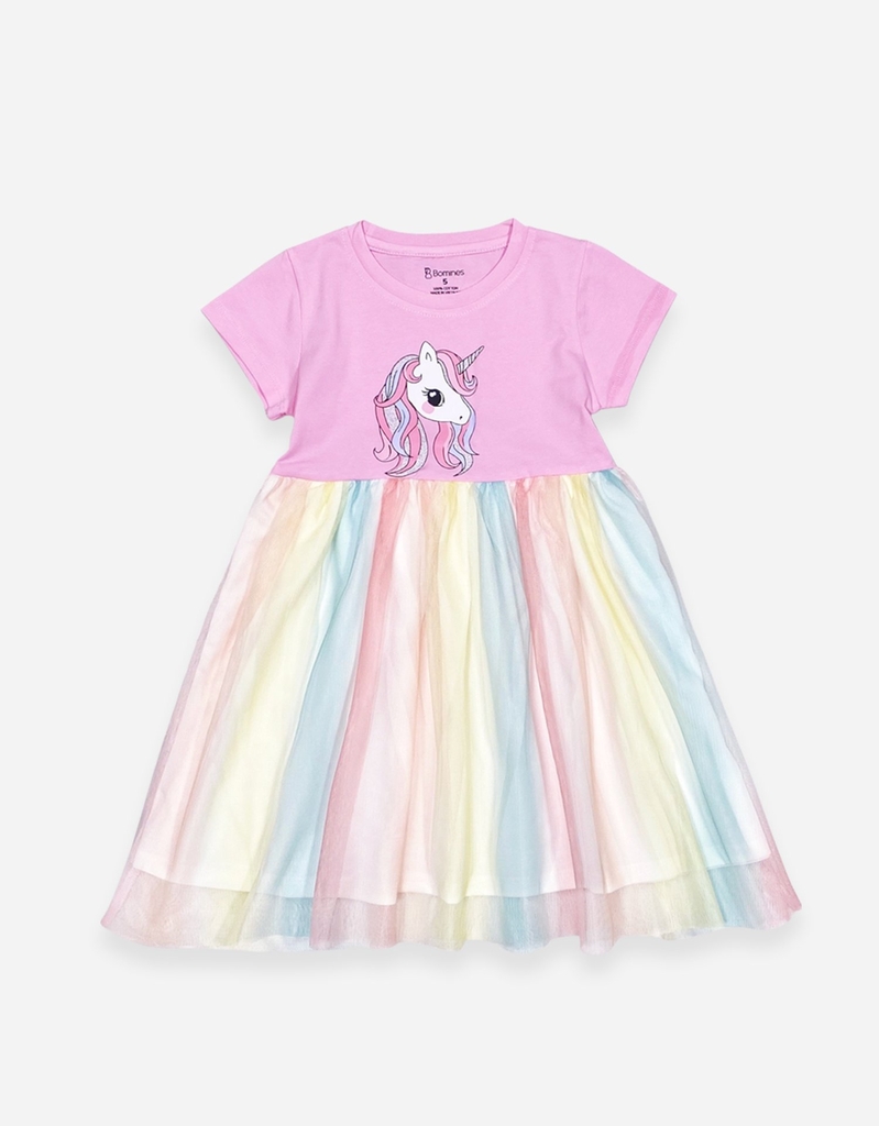 Váy bé gái tay ngắn phối lưới Unicorn