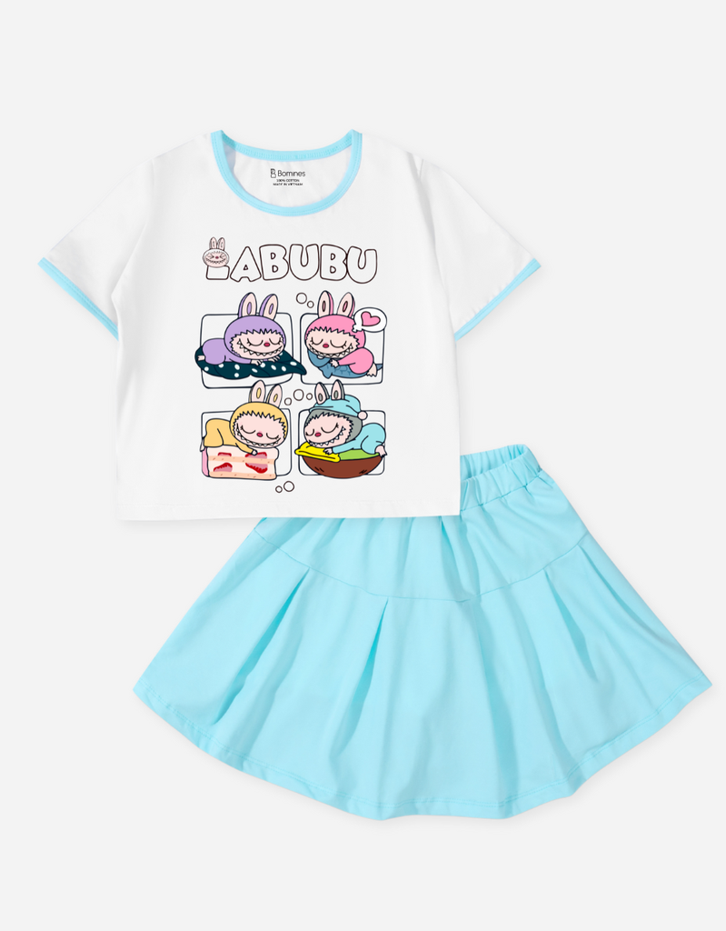 Set chân váy bé gái Labubu