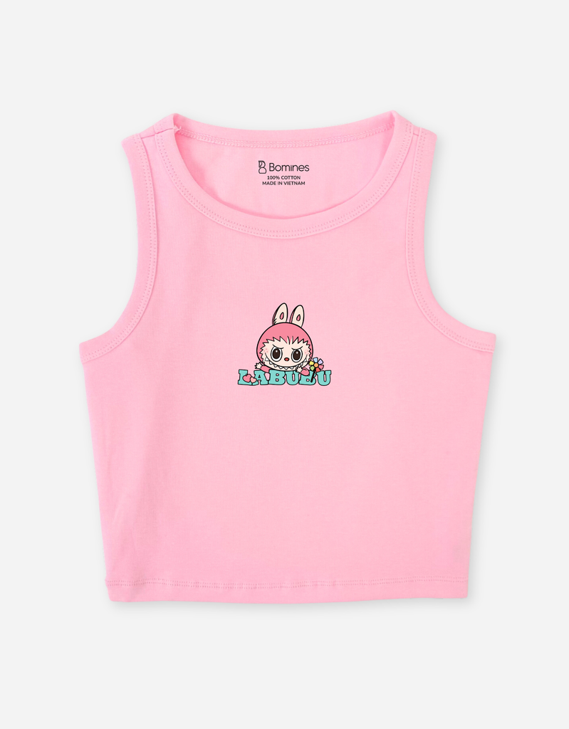 Áo bé gái croptop sát nách Labubu Capybara Kuromi