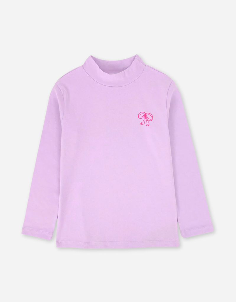 Áo tay dài bé gái cổ lọ zip cotton dáng body