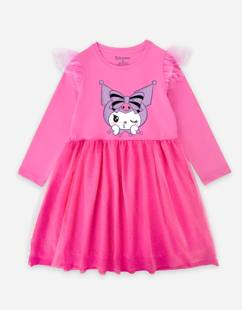 Váy cho bé gái tay dài Kuromi Bomines