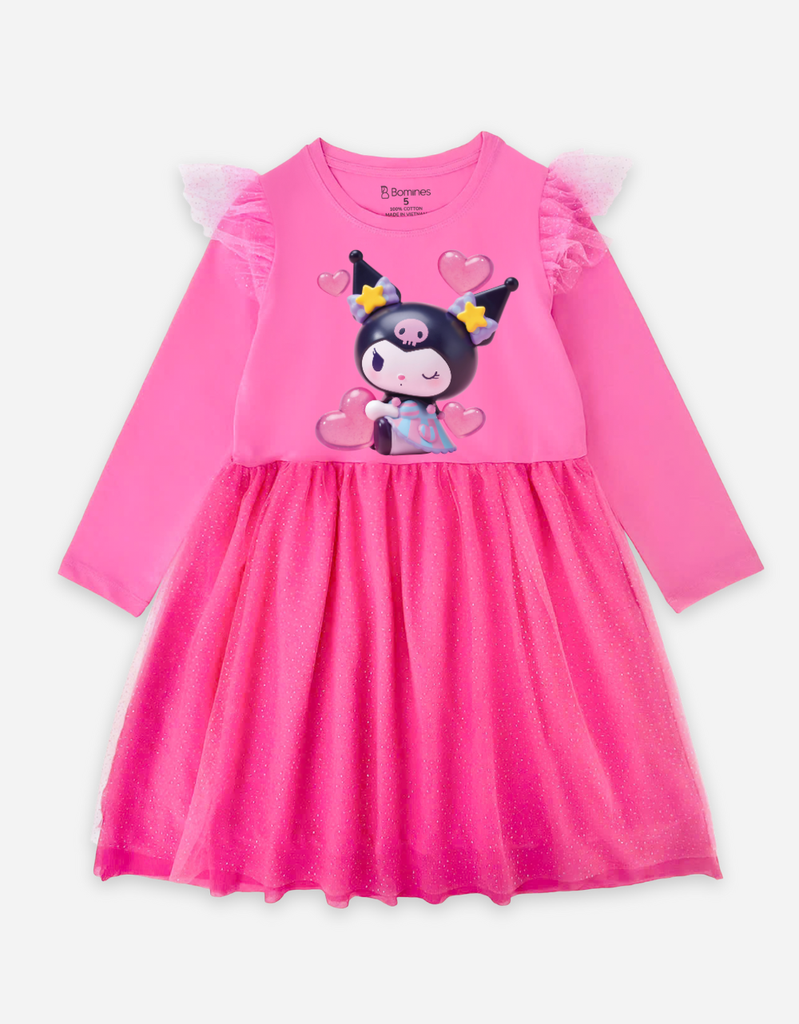 Váy cho bé gái tay dài Kuromi Bomines