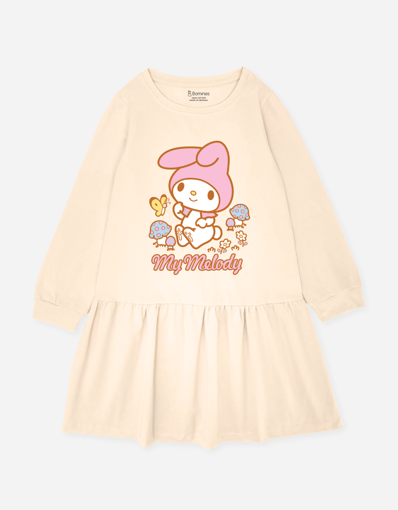 Váy bé gái My Melody, đầm tay dài cho bé gái