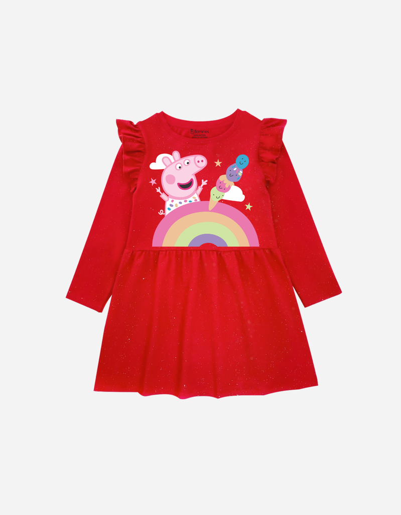 Váy bé gái tay dài Peppa Pig