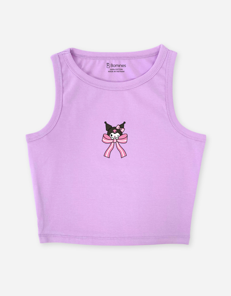 Áo bé gái croptop sát nách Labubu Capybara Kuromi