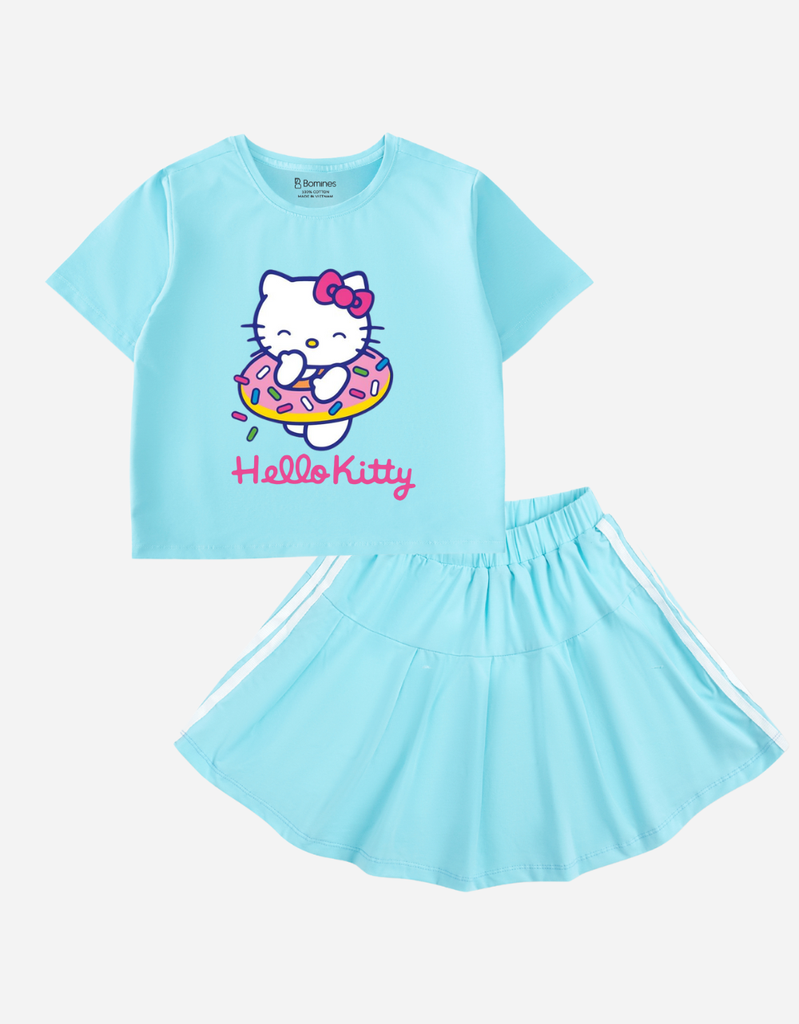 Set chân váy bé gái Hello Kitty Bomines