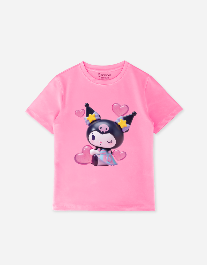 Áo thun bé gái Kuromi Cinnamoroll Bomines
