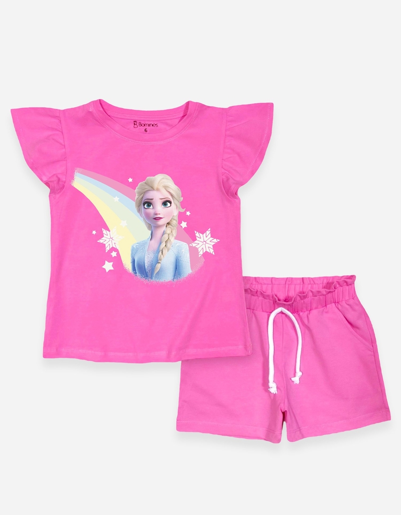 Đồ bộ ngắn bé gái Elsa cầu vồng