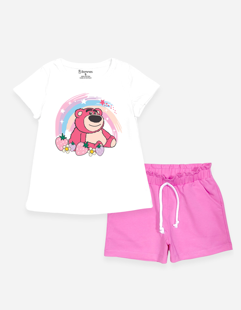 Đồ bộ ngắn bé gái Gấu dâu Lotso
