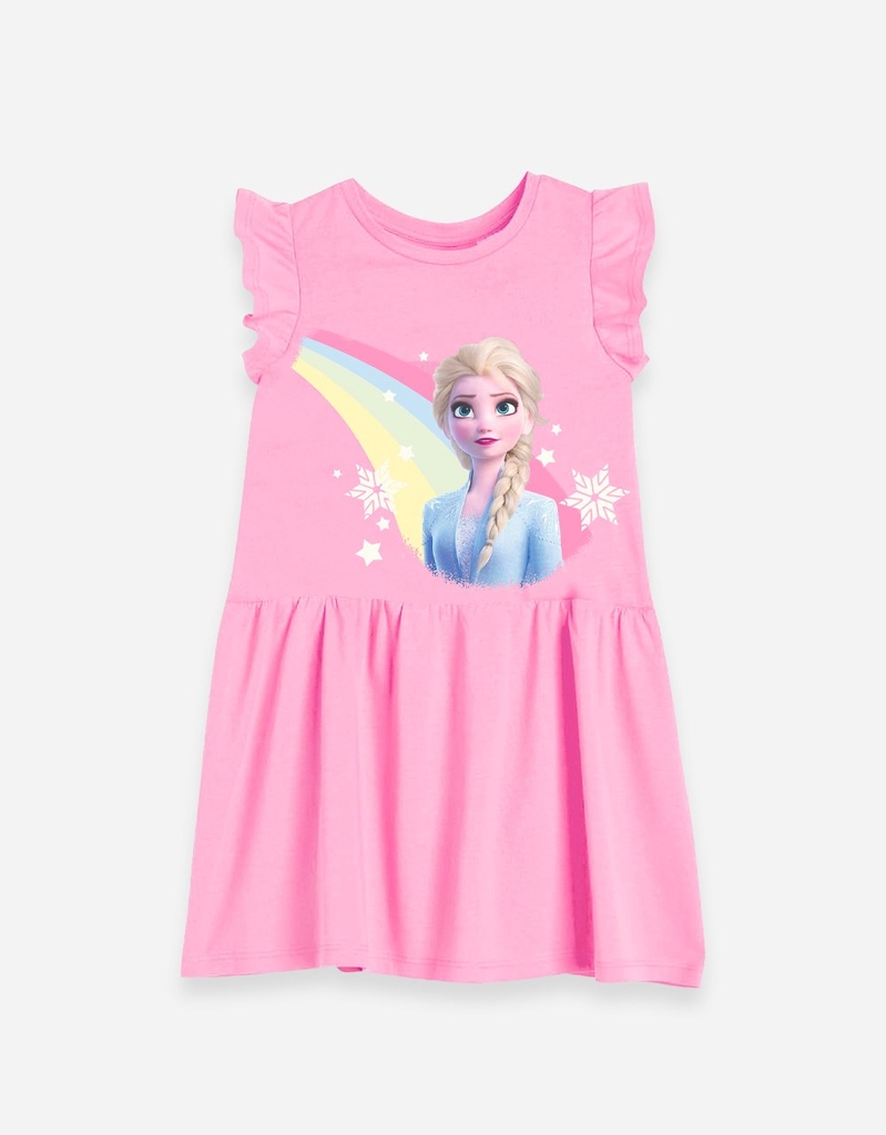 Váy bé gái tay bèo Elsa cầu vồng