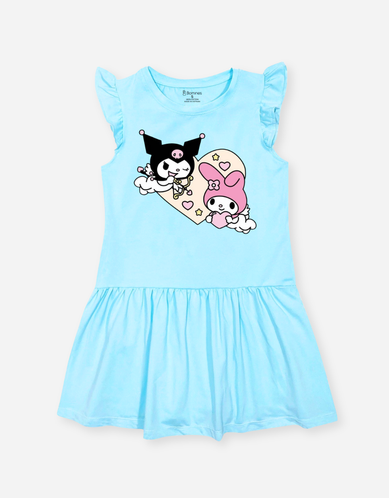 Váy bé gái tay ngắn Kuromi My Melody