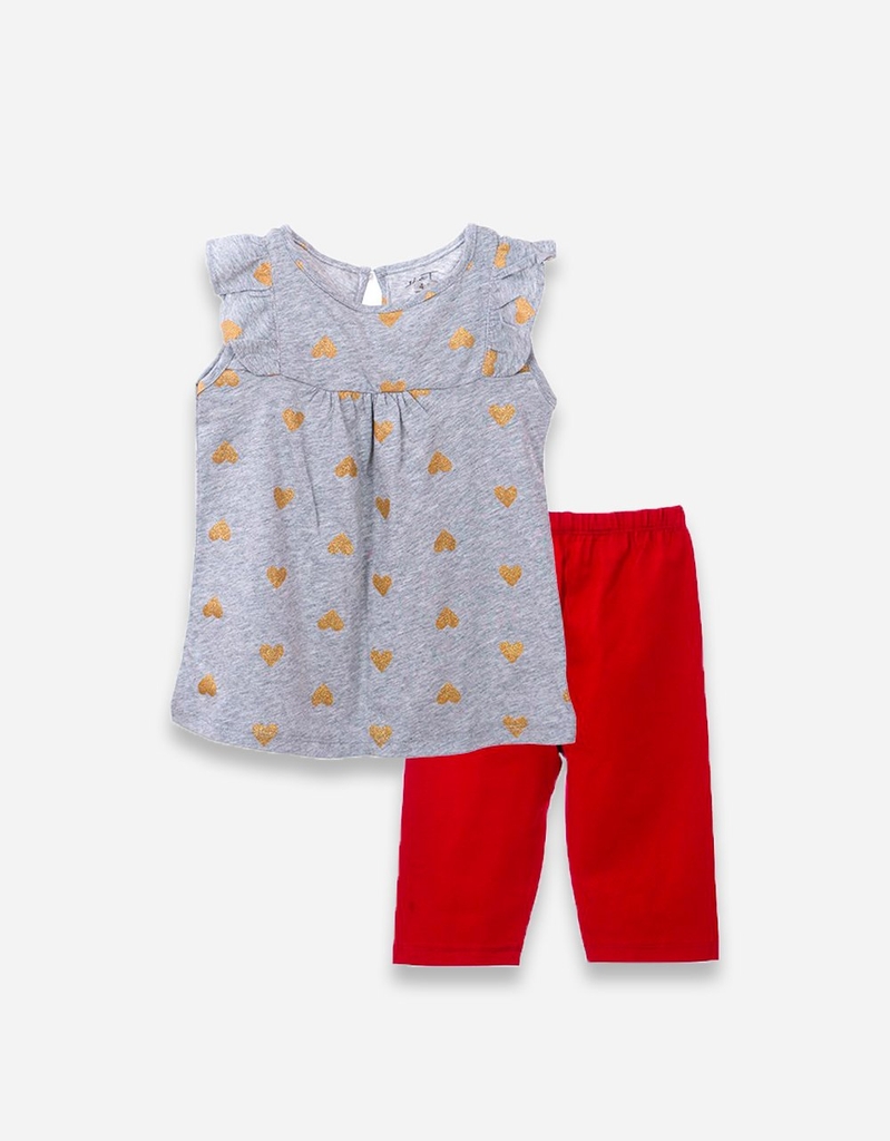 Đồ bộ lửng tay cánh tiên quần legging họa tiết hoa