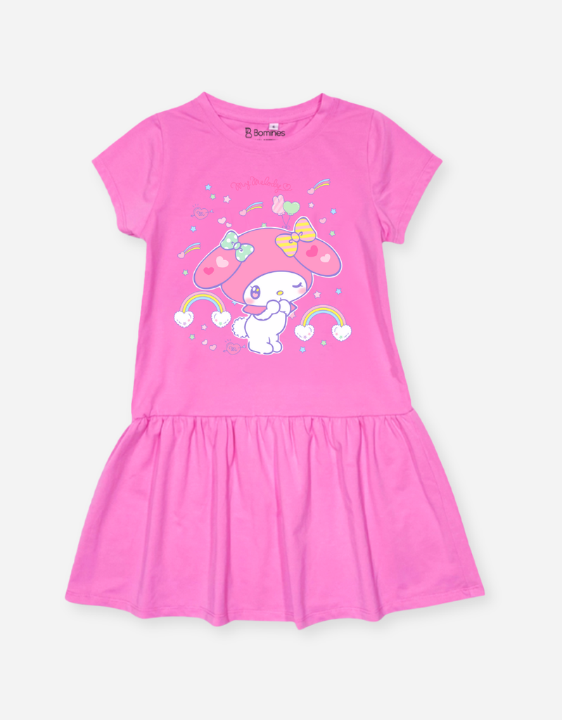 Váy bé gái tay ngắn My Melody cầu vồng