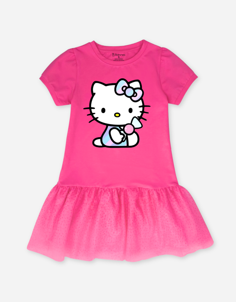 Váy bé gái tay phồng Hello Kitty