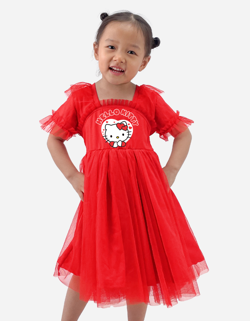 Váy Tết màu đỏ cho bé gái