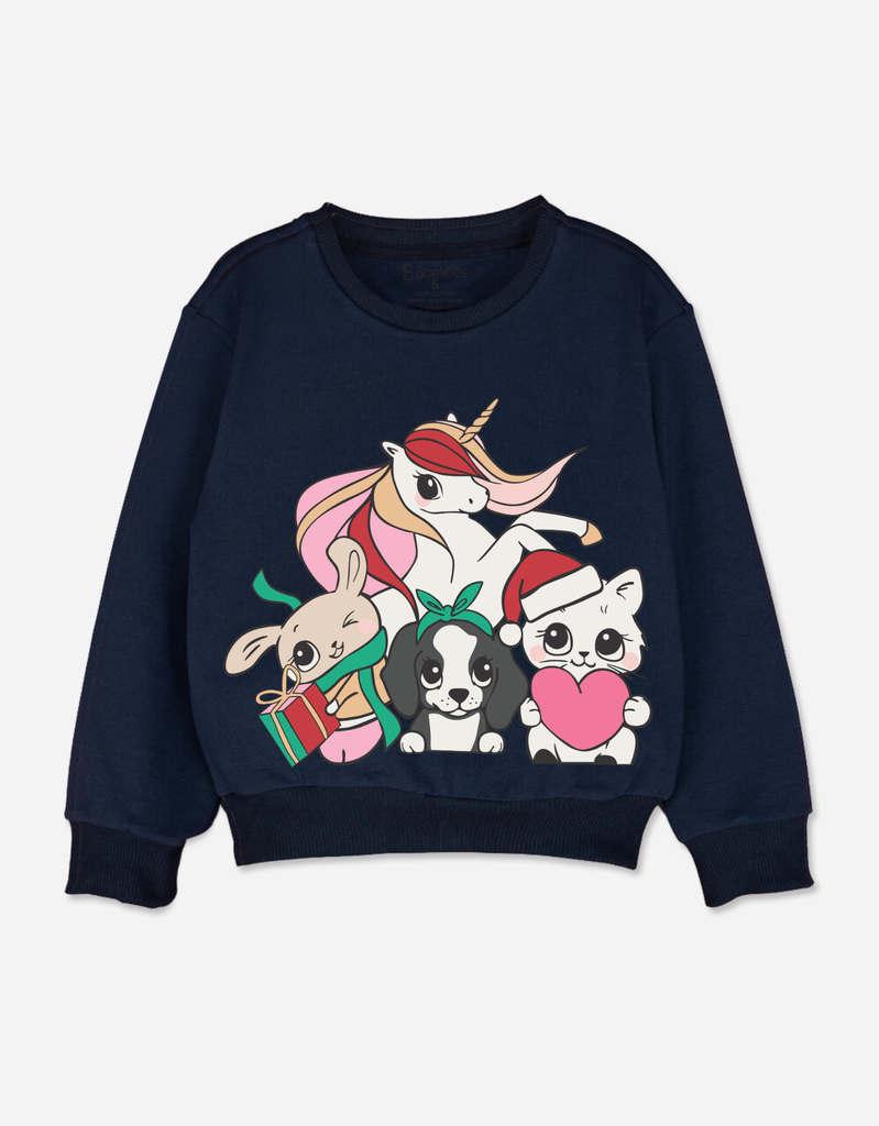 Áo sweater bé gái tay dài Kỳ Lân Unicorn