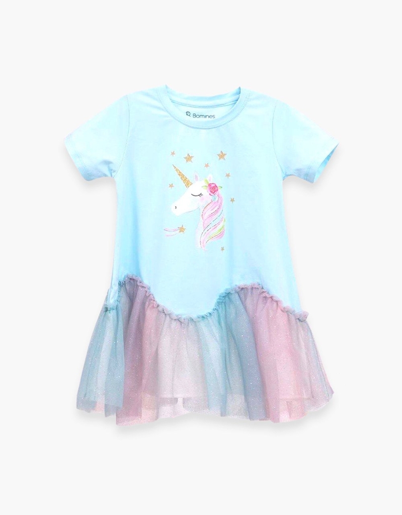 Váy bé gái phối lưới lượn sóng Unicorn