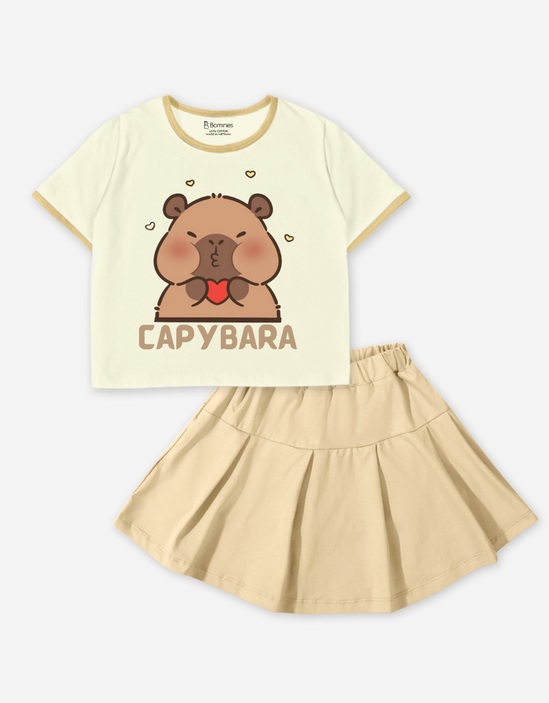 Set váy bé gái Capybara