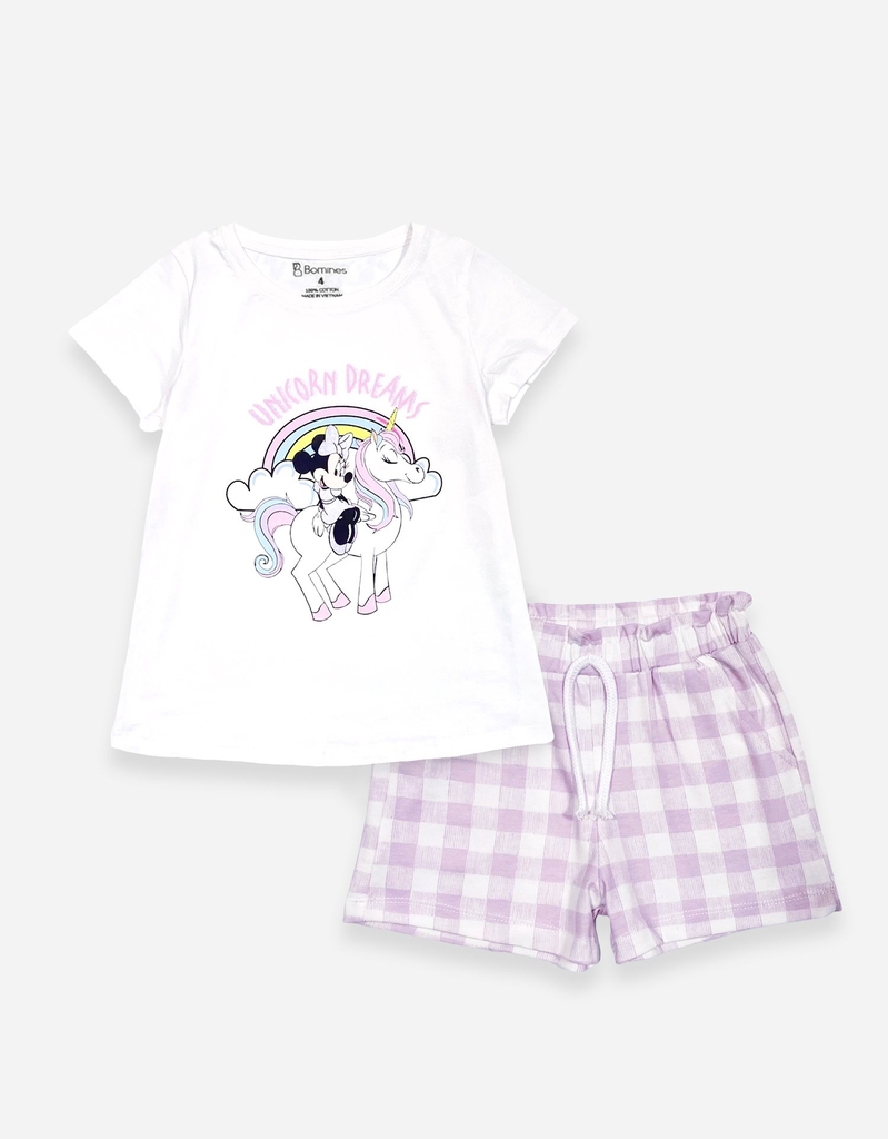 Đồ bộ ngắn cho bé gái Kitty Minnie Unicorn