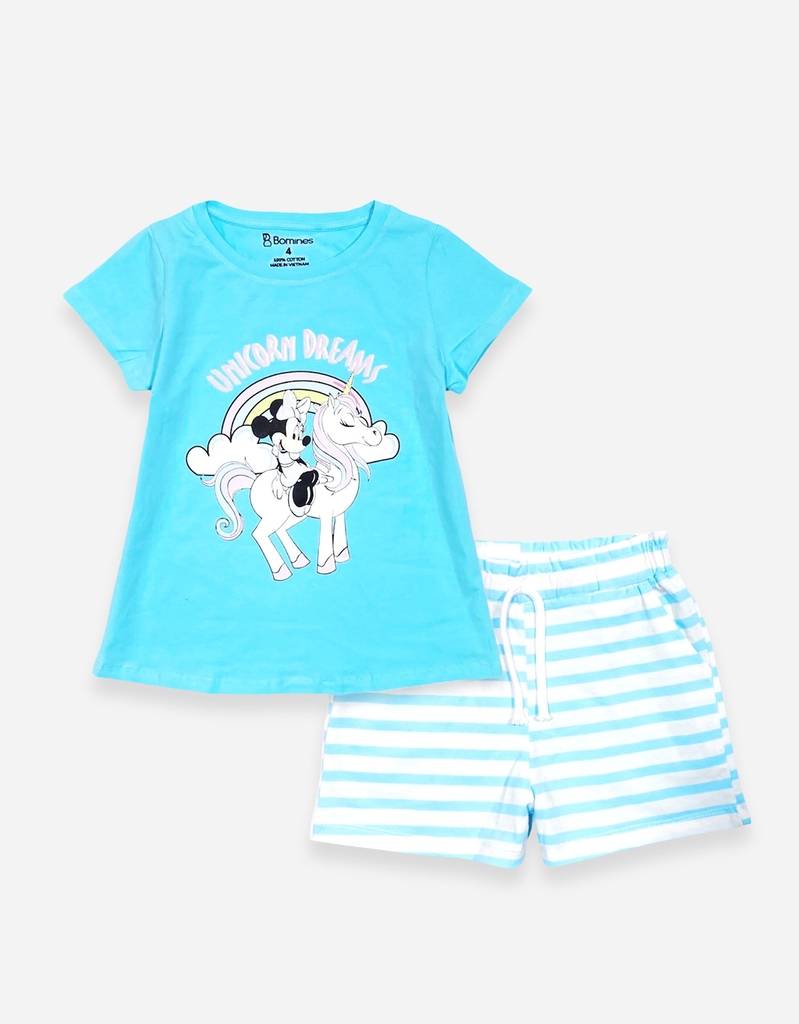 Đồ bộ ngắn cho bé gái Kitty Minnie Unicorn