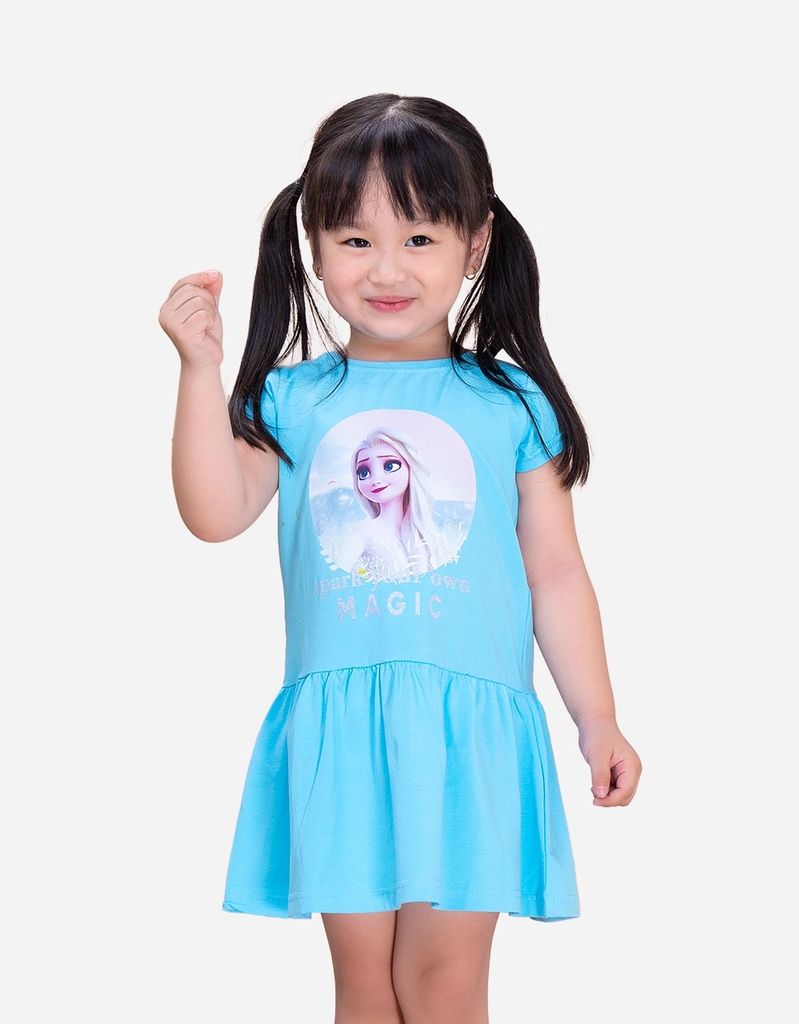 Váy bé gái tay ngắn công chúa Elsa