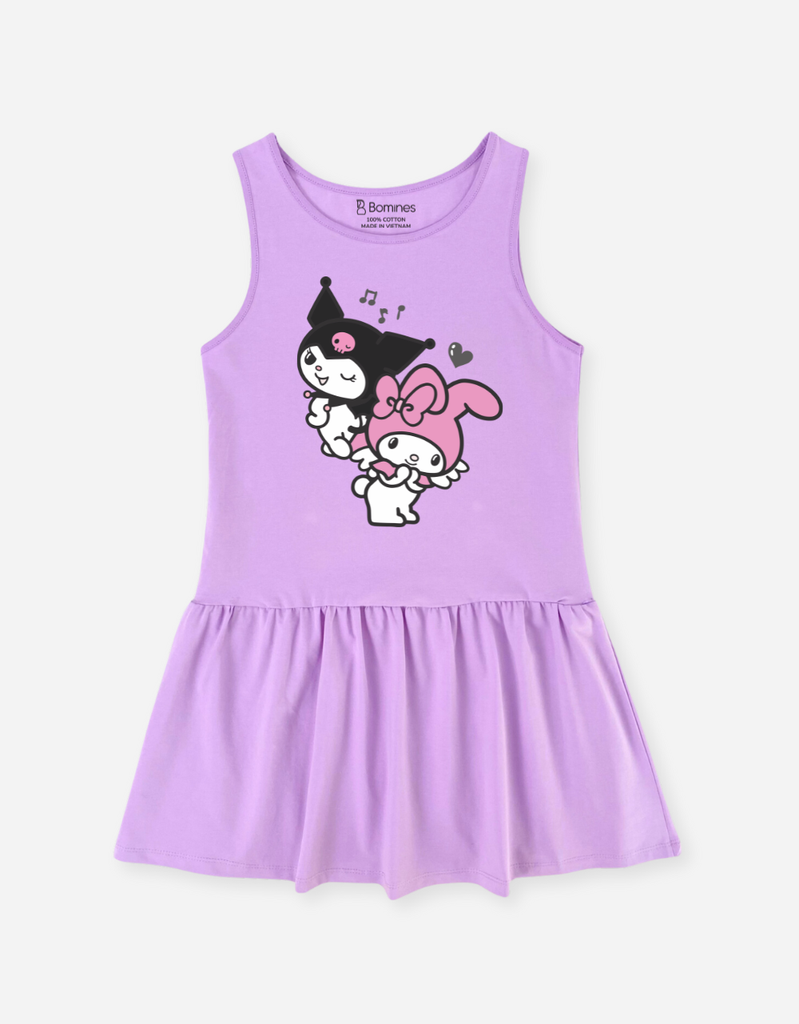 Đầm cotton sát nách Kuromi & My Melody