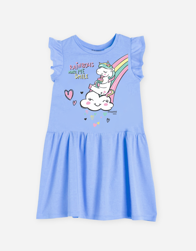 Váy bé gái Kỳ Lân Unicorn tay bèo