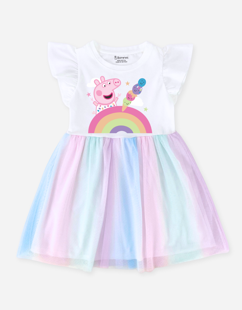 Váy bé gái phối lưới Peppa Pig