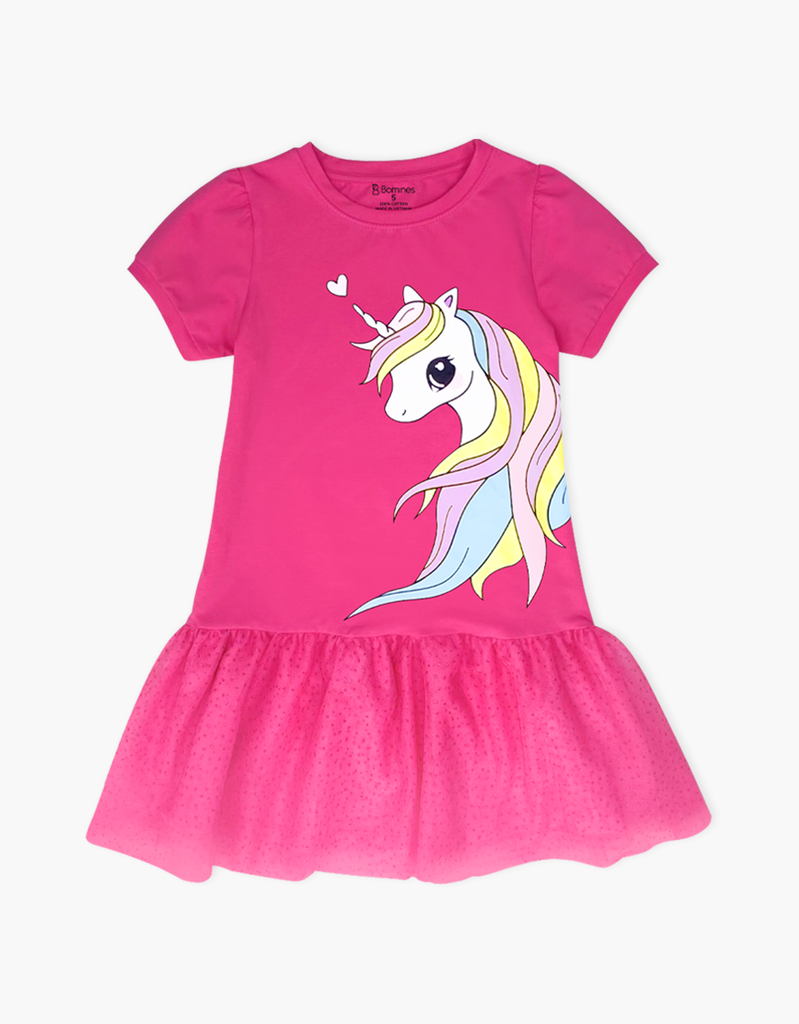 Váy bé gái tay ngắn Kỳ Lân Unicorn