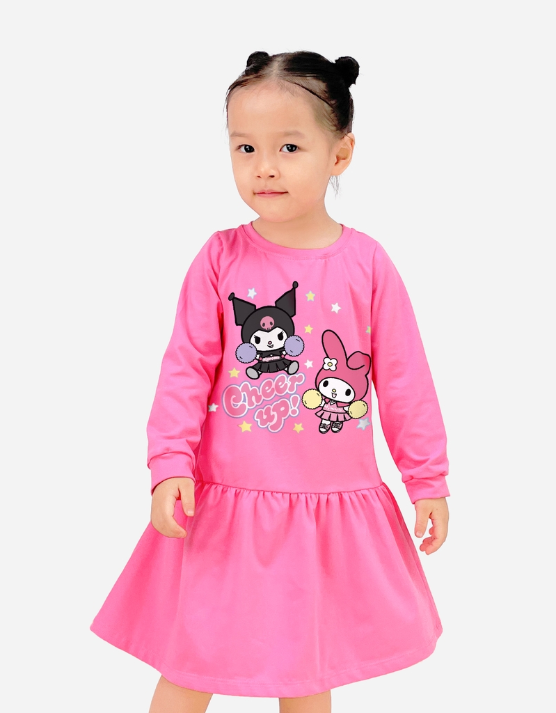 Váy bé gái tay dài Kuromi & My Melody