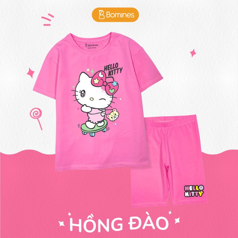 Đồ bộ lửng bé gái Hello Kitty quần loang