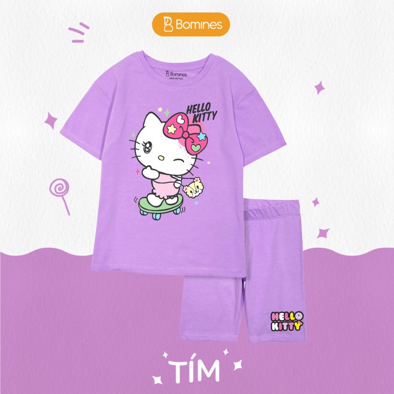 Đồ bộ lửng bé gái Hello Kitty quần loang