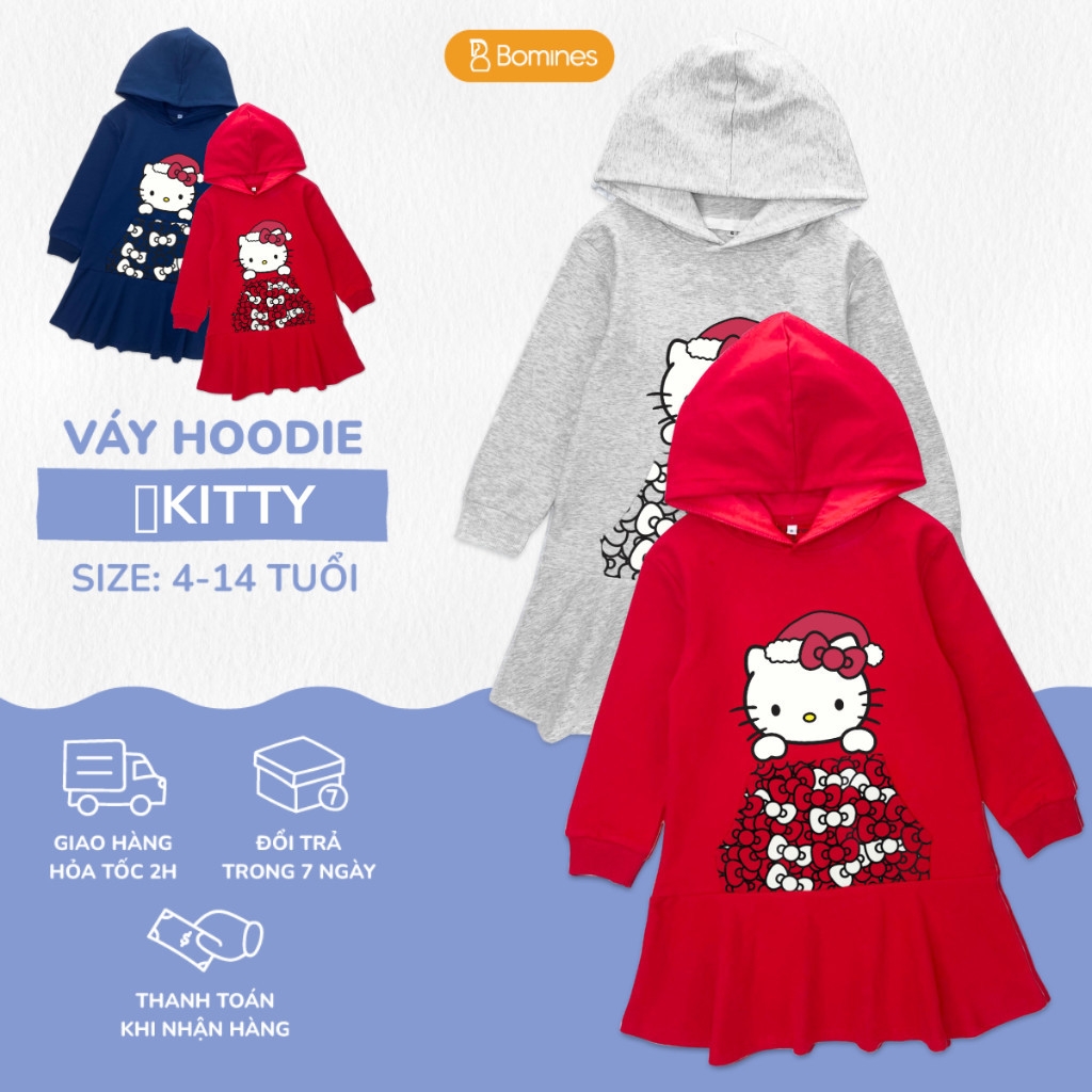 Váy bé gái có nón Kitty