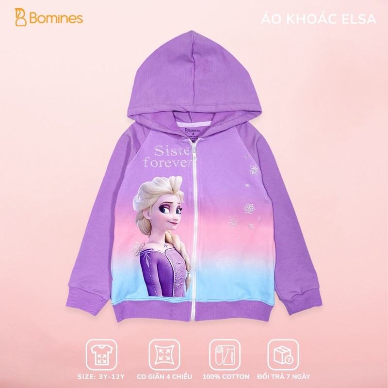 Áo khoác bé gái công chúa Elsa