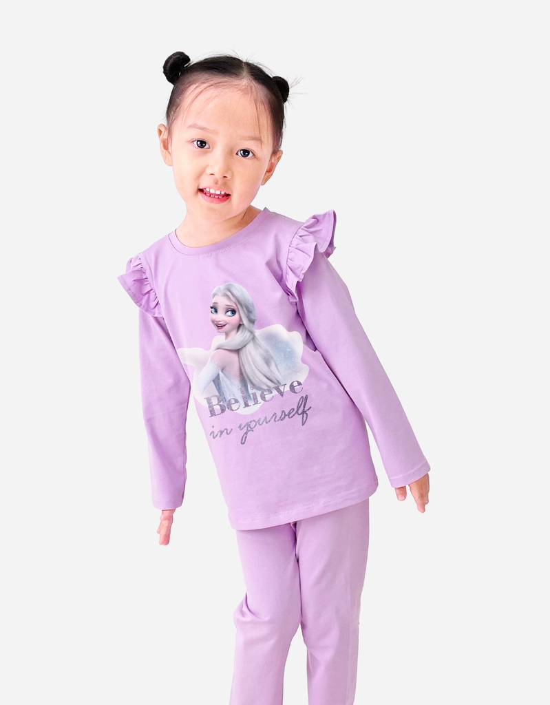 Đồ bộ bé gái mùa thu tay dài Elsa