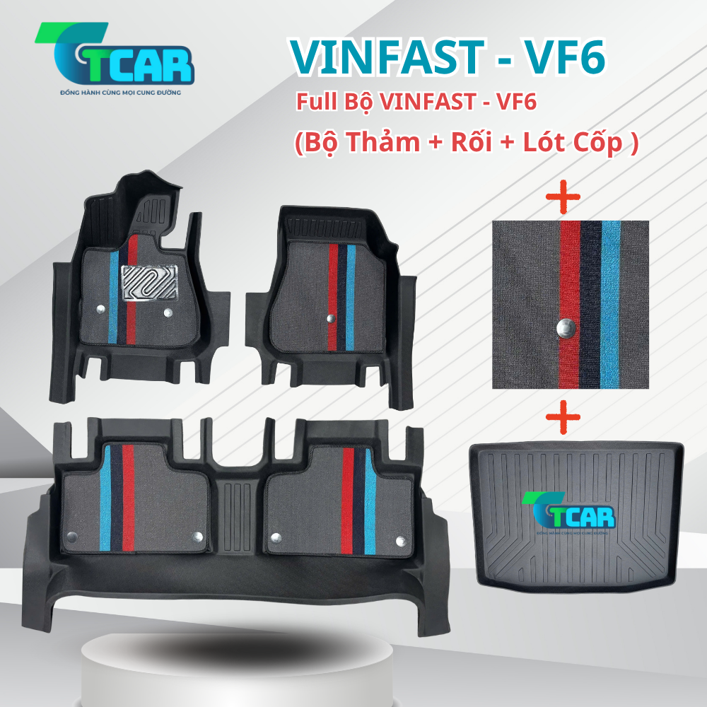 Thảm Lót Sàn Ô Tô VinFast VF6 – Chất Liệu TPE Cao Cấp - Tràn Viền, Chuẩn Form 100%, Dễ Vệ Sinh
