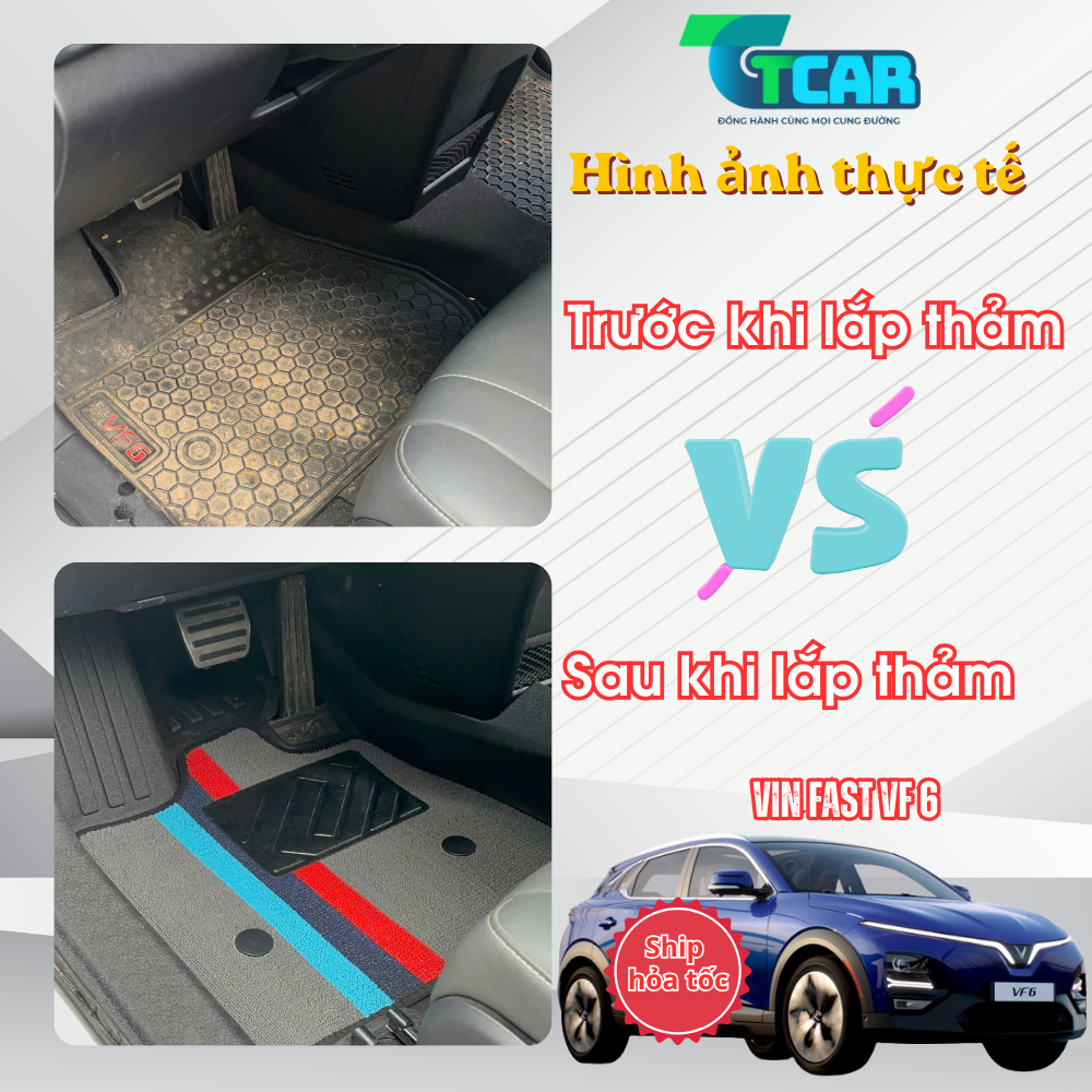Thảm Lót Sàn Ô Tô VinFast VF6 – Chất Liệu TPE Cao Cấp - Tràn Viền, Chuẩn Form 100%, Dễ Vệ Sinh