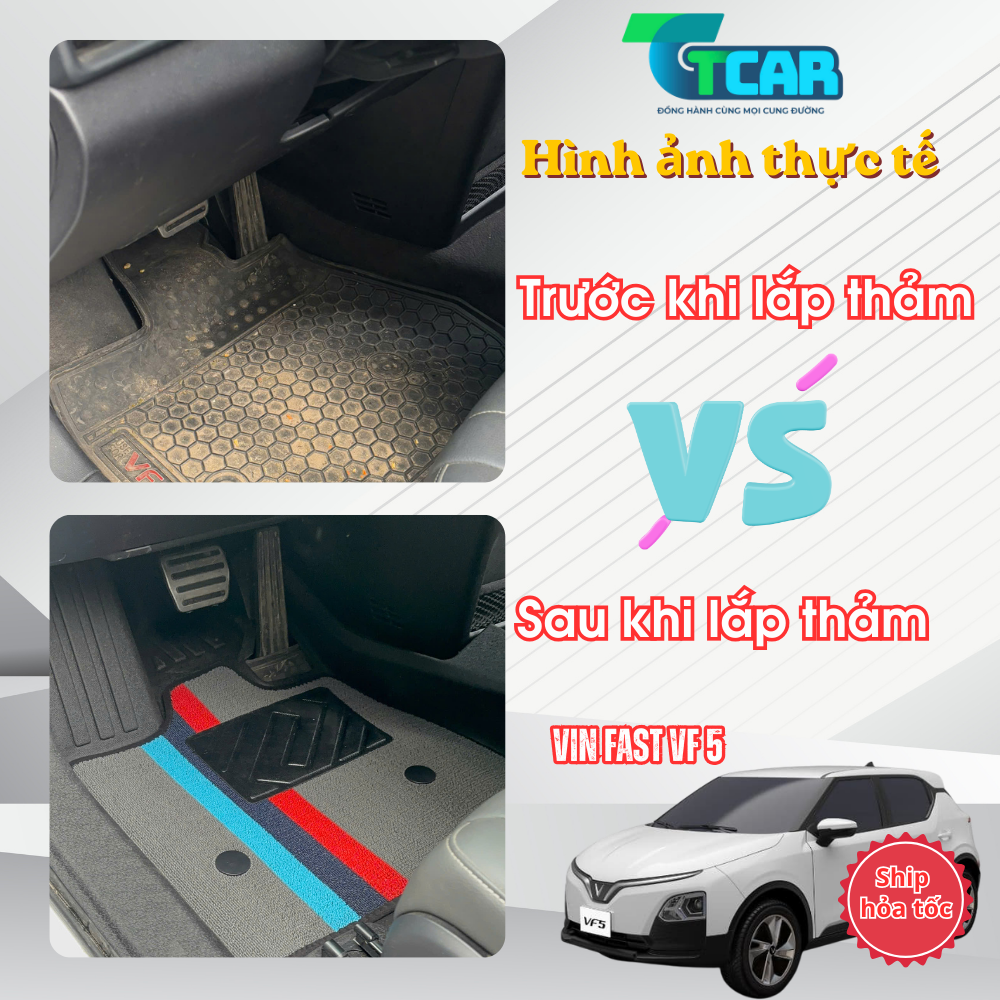 Thảm Lót Sàn VinFast VF5 TPE Cao Cấp Nguyên Khối, Ôm Khít Sàn, Không Mùi, Dễ Vệ Sinh
