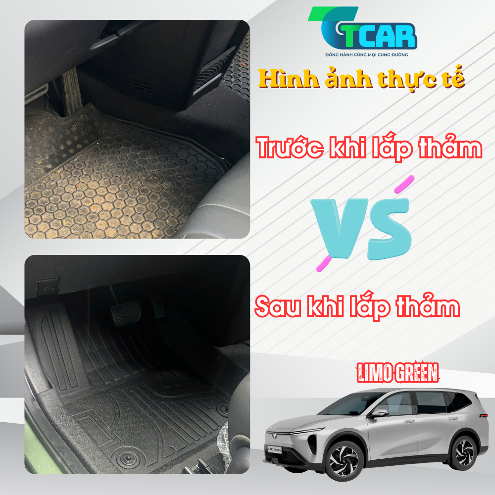 Thảm Lót Sàn Ô Tô Limo Green TPE Cao Cấp – Chống Trượt, Ôm Khít Sàn Xe | TCAR