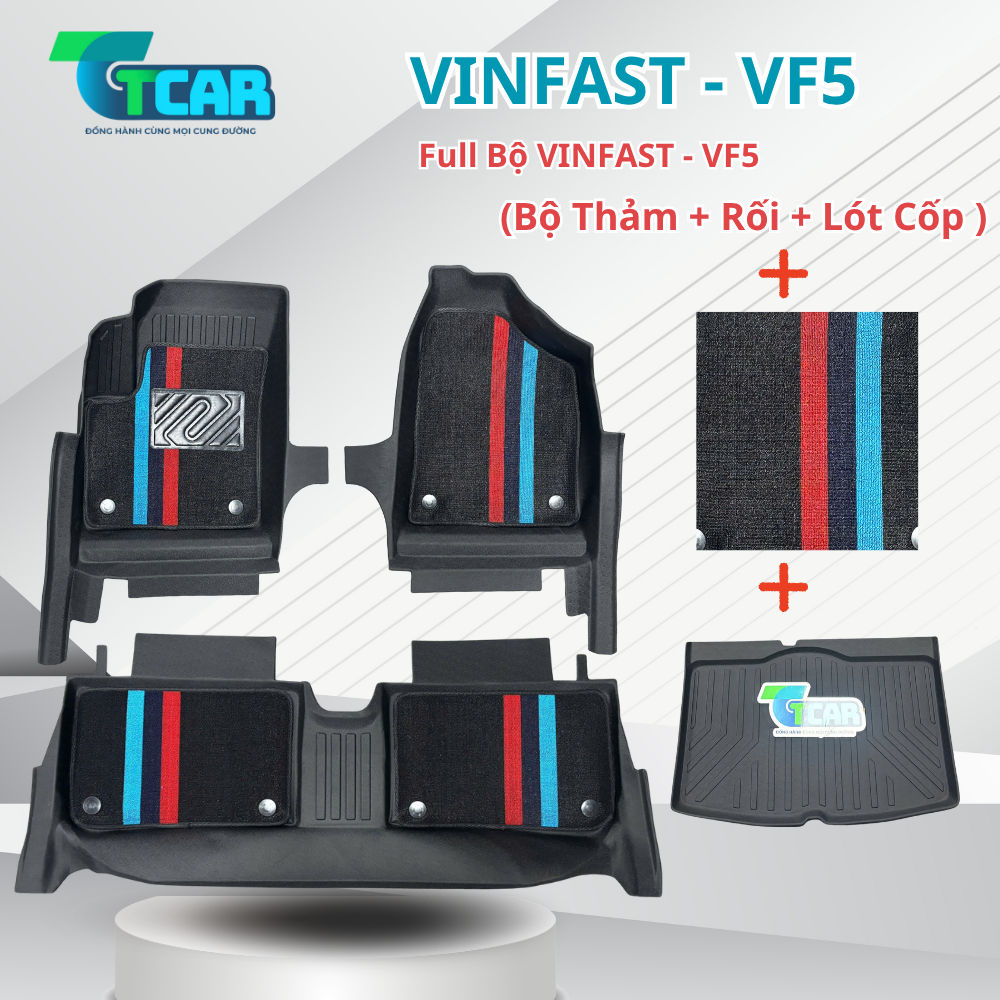 Thảm Lót Sàn VinFast VF5 TPE Cao Cấp Nguyên Khối, Ôm Khít Sàn, Không Mùi, Dễ Vệ Sinh