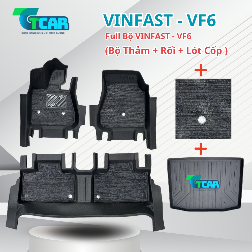 Thảm Lót Sàn Ô Tô VinFast VF6 – Chất Liệu TPE Cao Cấp - Tràn Viền, Chuẩn Form 100%, Dễ Vệ Sinh