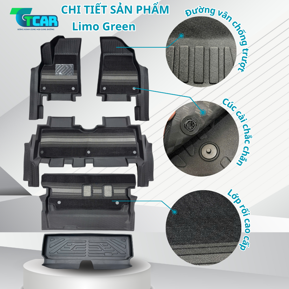 Thảm Lót Sàn Ô Tô Limo Green TPE Cao Cấp – Chống Trượt, Ôm Khít Sàn Xe | TCAR