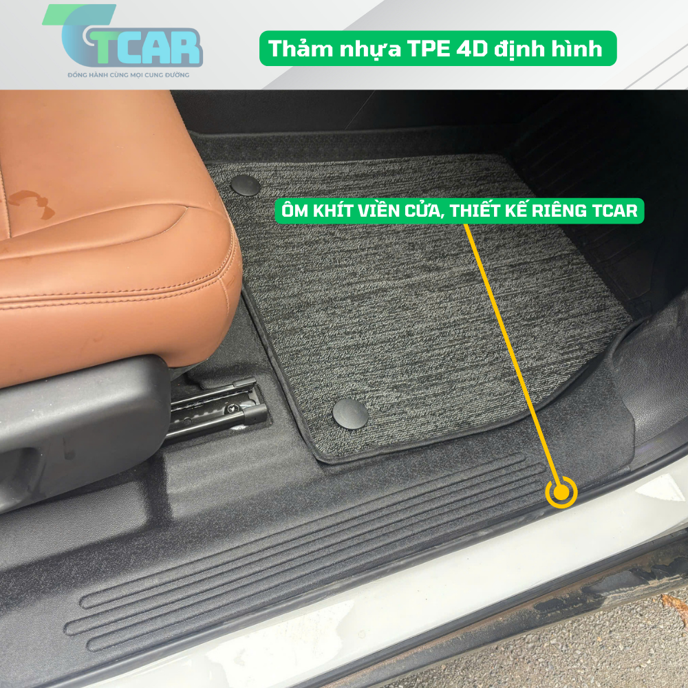 Thảm Lót Sàn Đúc TPE Vân Carbon Vinfast VF5 Cao Cấp - Chính Hãng TCAR ( Mẫu 2026 )