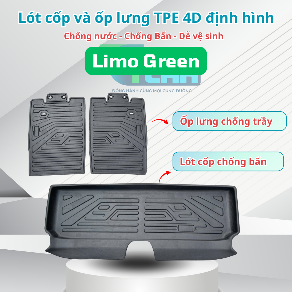 Thảm Lót Sàn Ô Tô Limo Green TPE Cao Cấp – Chống Trượt, Ôm Khít Sàn Xe | TCAR